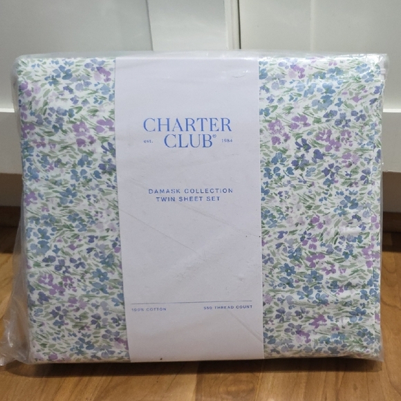 Charter Club Other - Charter Club Twin Sheet Set - Blue and Purple Floral